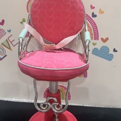 OUR GENERATION SALON CHAIR - PINK 20 inch - FOR DOLLS 18 INCHES AND  UNDER