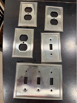 Bundle of 6 Premium Brushed Nickel electrical outlet covers! (One electrical plus not pictured)