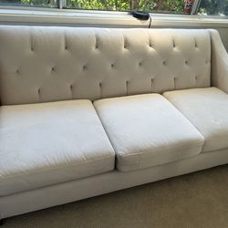 White Tufted Sofa