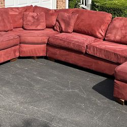 Red Sectional Couch Set With Pull Out Bed 