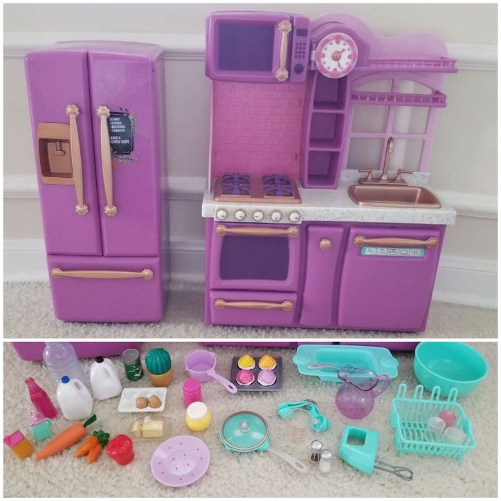 Our Generation~Doll~Purple Kitchen Set~Accessories 