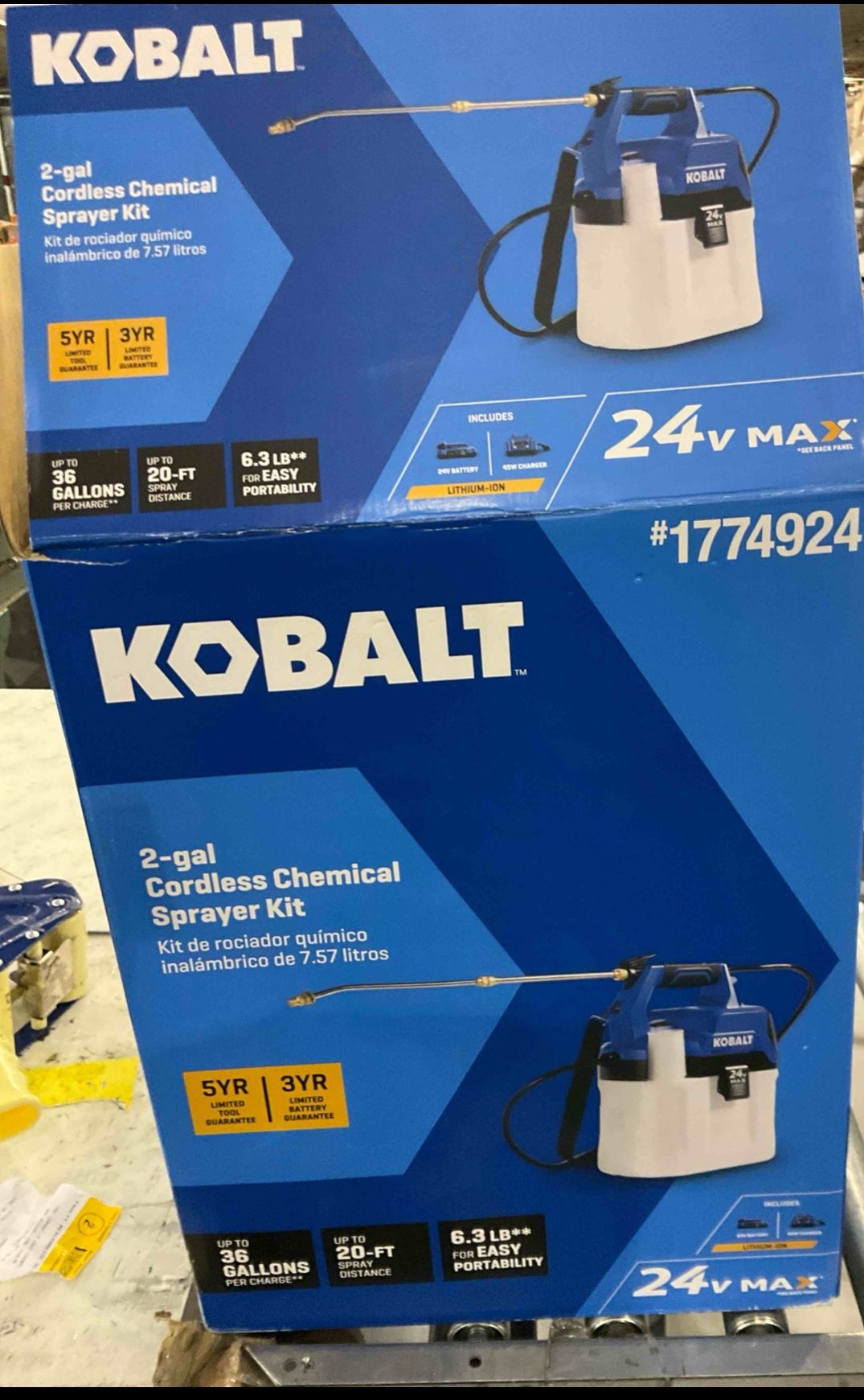 Kobalt 2-gallon cordless chemical sprayer kit