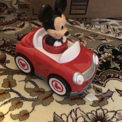 5" Disney Mickey Mouse Hap-P-Kid Push & Go Red Racer Toy Car Toddler Child