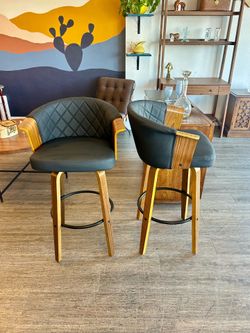 Pair of MCM Style Barstools / Swivel / Bar Height!