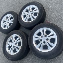 4 — 205/65r15 5x114.3 5x4.5 Stock Toyota Camry Corolla Civic Accord Altima Sentra Rims Wheels Good 80% Treads Tires!