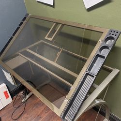 Adjustable Glass Drafting Table 