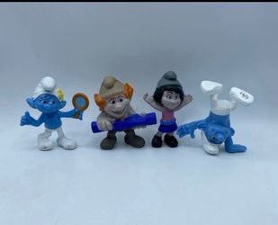 SMURFS 3” Figures McDonalds Happy Meal Toys 2013 Peyo - Lot of 4-