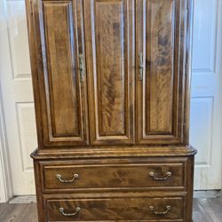 Ethan Allen Solid Wood Armoire – 7 Drawers | W-40” D-19” H-60.5”