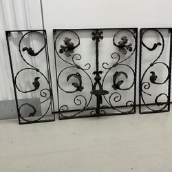 Wrought Iron Candle Holder Vintage/ Wall Decor 