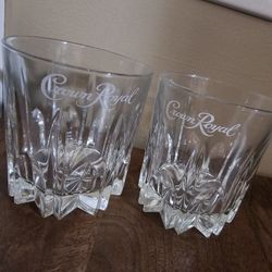 Set of two Crown Royal branded glasses.
