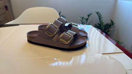 Birkenstock Buckle Natural Leather Patent High-Shine Faded Purple US 7-7,5 EU 38 