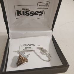 Hershey kisses silver necklace