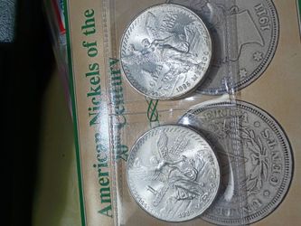 2 1985 Mexican silver libertads