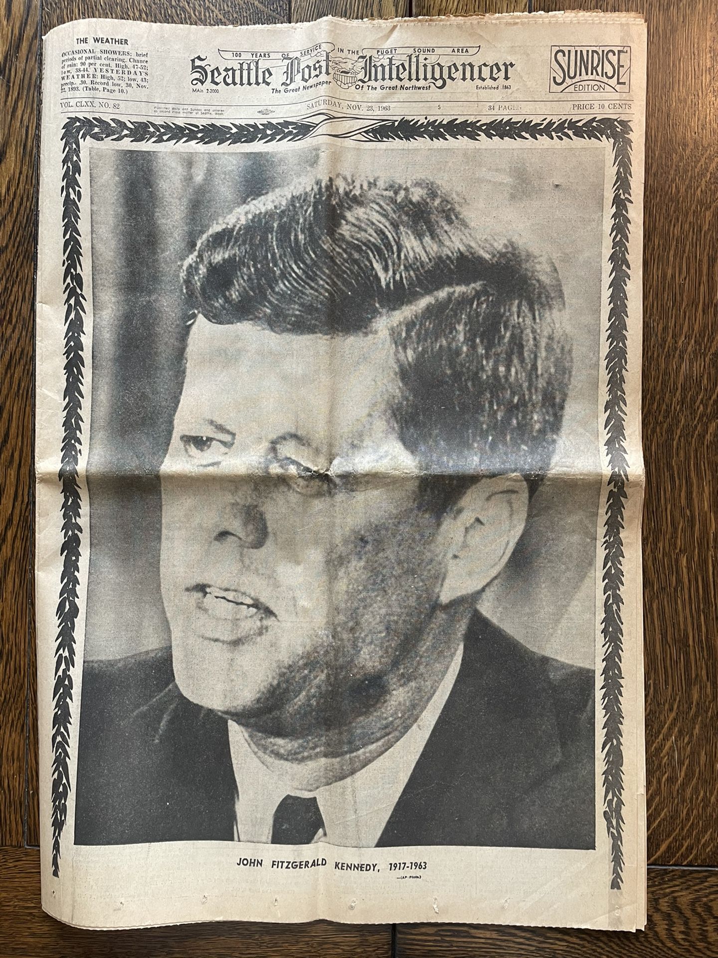 JFK Assasination Newspaper, Seattle PI. Pickup In Tigard