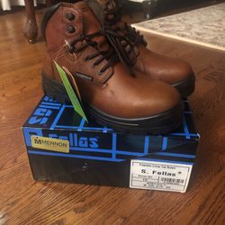 Womens S Fellas Brown Poseidon Composite Toe Work Boots Size 8 New With Box 