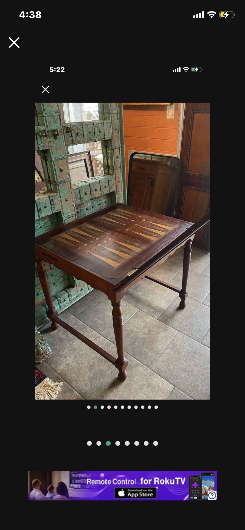 Antique Bronze, Inlay, Solid Wood Game Table