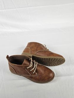 Brown boy shoes size 5 new never used