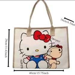 Hello Kitty Canvas Tote Bag