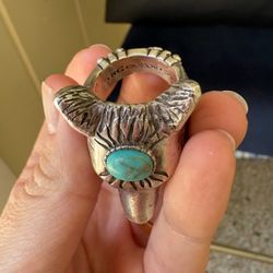 gucci silver wolf and turquoise ring.💍 💍 💍 