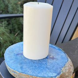 8” X 8” X 1.5” blue agate stone (candle holder/hot plate)