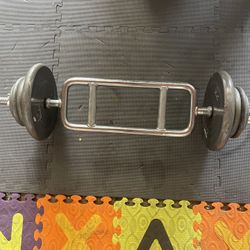 Tricep Bar / Weights.         85 Dollars 