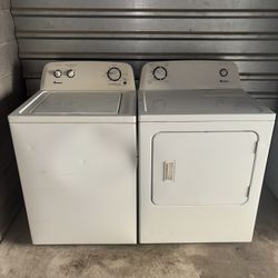 White Amana Washer And Electric Dryer Matching Set