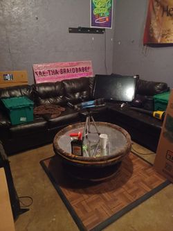 Sectional And Spinning Mirror Coffee Table