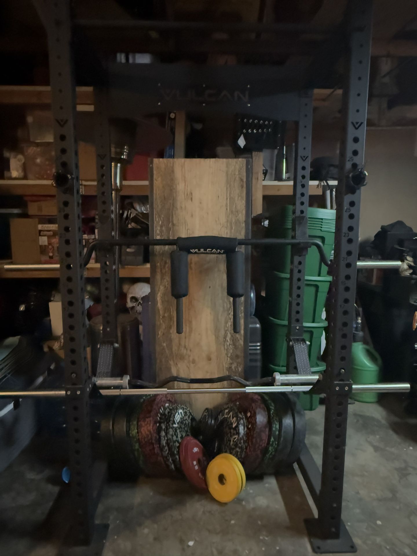VULCAN SQUAT RACK AND WEIGHTS BARS AND ACCESSORIES