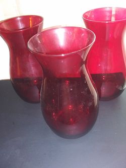Red Glass Vases