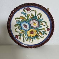  HAND PAINTED COLORFUL 12” PLATE FLORAL 