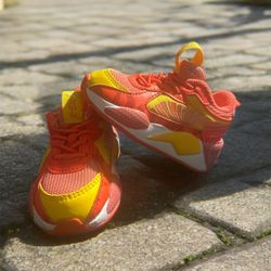 Puma Red/Orange and Yellow Sneakers 4 Toddler