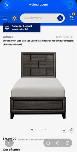 Twin Size Bed Frame with Patterned Headboard