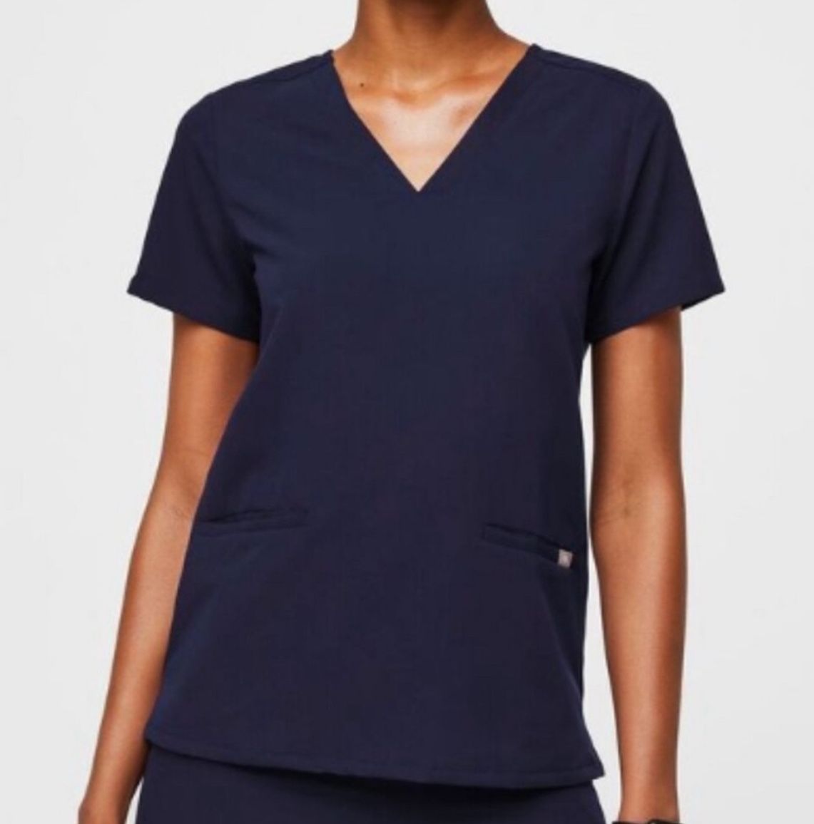 FIGS Casma Navy Blue V Neck 3-Pocket Scrub Top Size XL