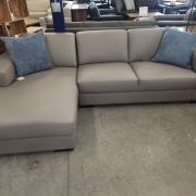 Matte grey Leather sofa w/ chaise