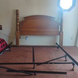 Ca King Bed Frame And Solid Oak Head