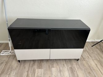 TV Stand/ Entertainment System - Black/Light Gray