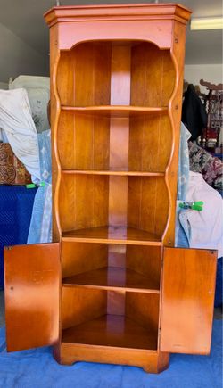 Solid Maple Colonial Corner Cabinet