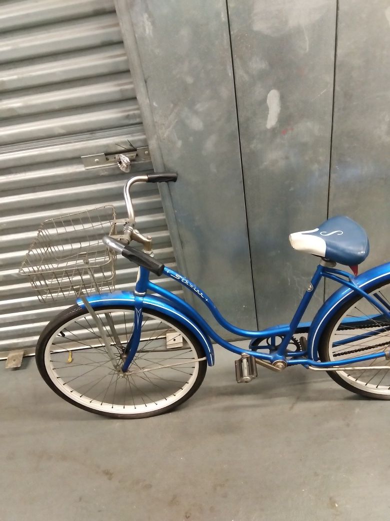 Vintage DIY Schwinn bicycle ladies woman's blue bike