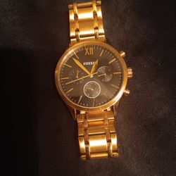 Gold Fossil Watch 