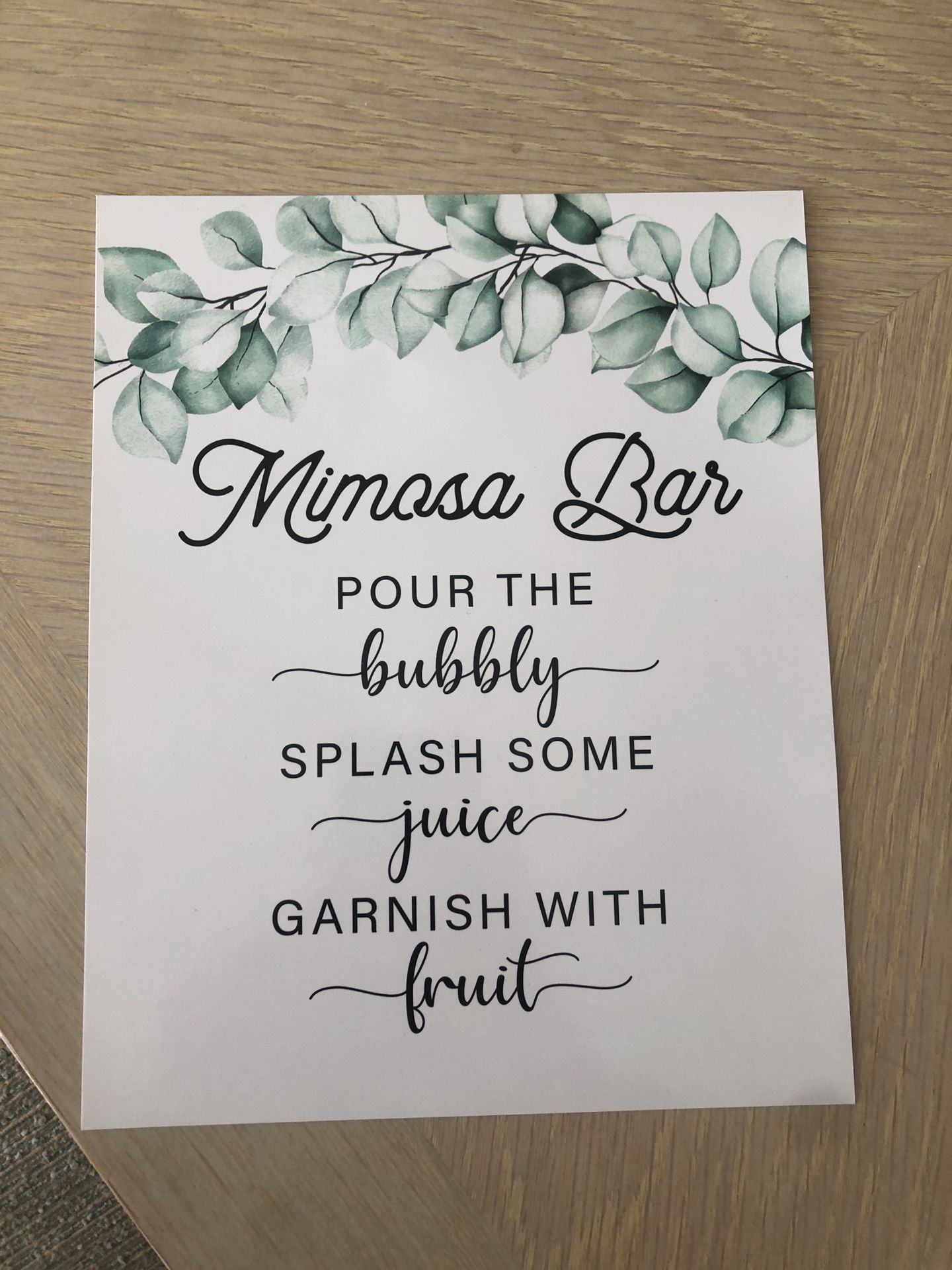 Mimosa Bar Sign