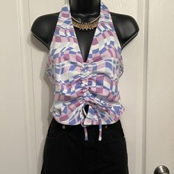 NWT🏷 Cotton On- Rouched Purple/blue Front Halter Top 🦋🟣