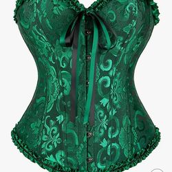 Black and Green Corset Top