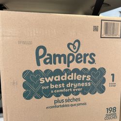 Pampers Swadlers 198ct Size 1