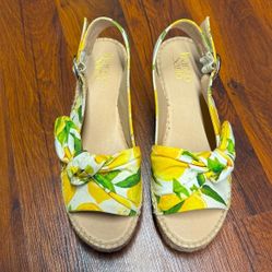 Vibrant Amalfi coast Franco Sarto summer wedge sandals