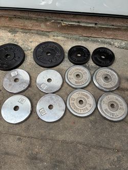 Mixed Weight Plates Set Cast Iron and Chrome