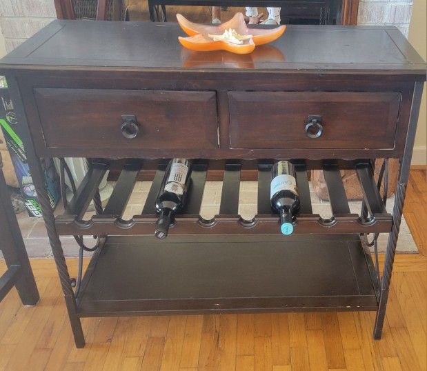 Side Table With Wine Rack
