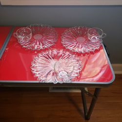 6 Piece Vintage Colony Glass Daisy Garden Set