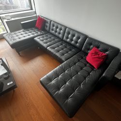 Custom Leather Sofa with Double Chasis 
