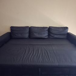 Used Black Leather Faux Sofa Couch Bed