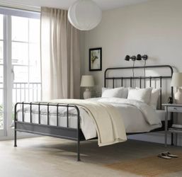 IKEA black metal queen bedframe
